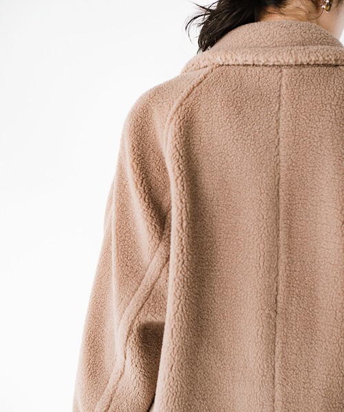 haco!（ハコ）の「眠くてたまらない日も毛布に包まれた気分で出かけられる！大人っぽかわいいロングボアチェスターコート（チェスターコート・レディース・ベージュ・SMALL/MEDIUM/LARGE/X-LARGE）」の20枚目の写真