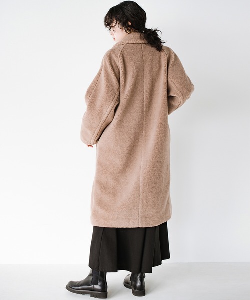 haco!（ハコ）の「眠くてたまらない日も毛布に包まれた気分で出かけられる！大人っぽかわいいロングボアチェスターコート（チェスターコート・レディース・ベージュ・SMALL/MEDIUM/LARGE/X-LARGE）」の11枚目の写真