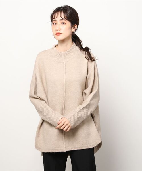 fredy repit（フレディレピ）の「ハイネック天竺プルオーバーニット（ニット/セーター・レディース・チャコールグレー/ダークブラウン/ベージュ/カーキ/アイボリー・38）」の4枚目の写真