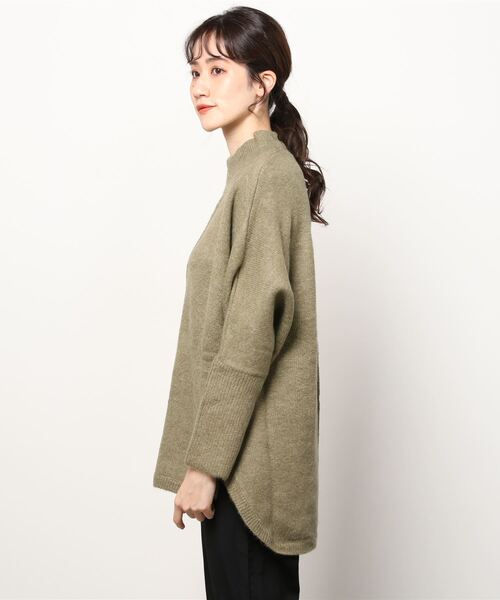 fredy repit（フレディレピ）の「ハイネック天竺プルオーバーニット（ニット/セーター・レディース・チャコールグレー/ダークブラウン/ベージュ/カーキ/アイボリー・38）」の7枚目の写真