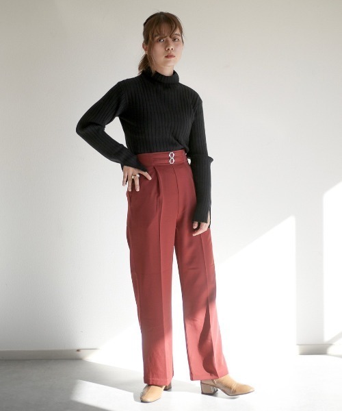 spoon store（スプーンストア）の「ダブルベルトセンタープレススラックス（スラックス・レディース・グリーン/ボルドー/マスタード・SMALL/MEDIUM）」の17枚目の写真