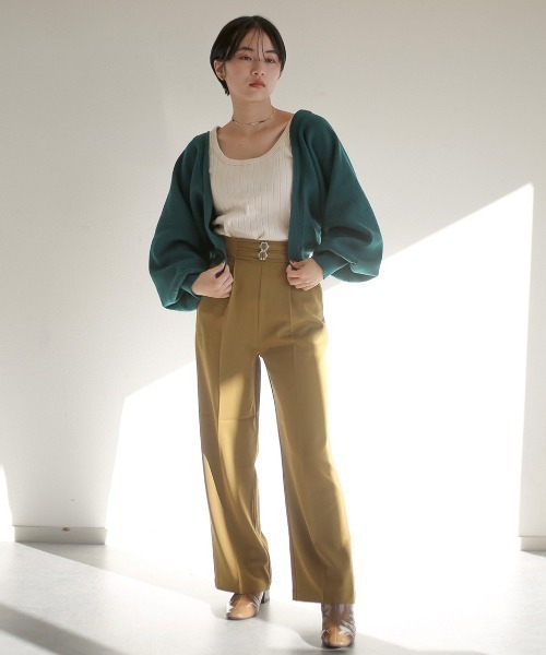 spoon store（スプーンストア）の「ダブルベルトセンタープレススラックス（スラックス・レディース・グリーン/ボルドー/マスタード・SMALL/MEDIUM）」の10枚目の写真