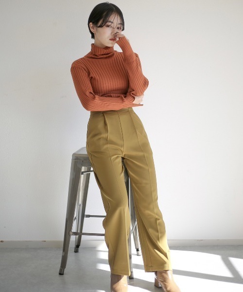 spoon store（スプーンストア）の「ダブルベルトセンタープレススラックス（スラックス・レディース・グリーン/ボルドー/マスタード・SMALL/MEDIUM）」の6枚目の写真