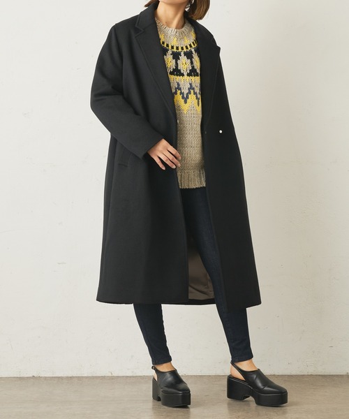 Lui's（ルイス）の「求心ジャガード編みノルディック柄クルーネックニット（ニット/セーター・レディース・グレー/ブラック/オフホワイト・FREE）」の4枚目の写真