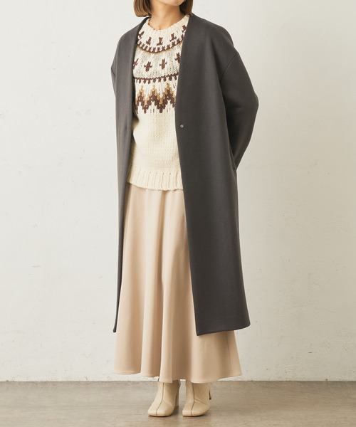 Lui's（ルイス）の「求心ジャガード編みノルディック柄クルーネックニット（ニット/セーター・レディース・グレー/ブラック/オフホワイト・FREE）」の10枚目の写真