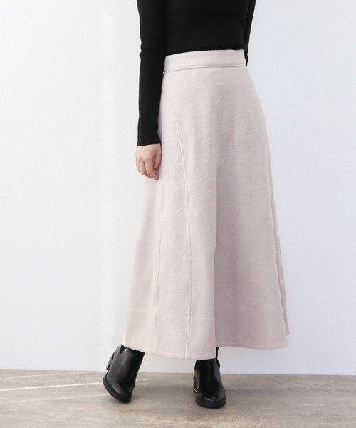 Three Four Time（ｽﾘｰﾌｫｰﾀｲﾑ）の「接結ボアパイピングロングスカート（スカート・レディース・ブラウン/アイボリー・ONE SIZE）」の2枚目の写真