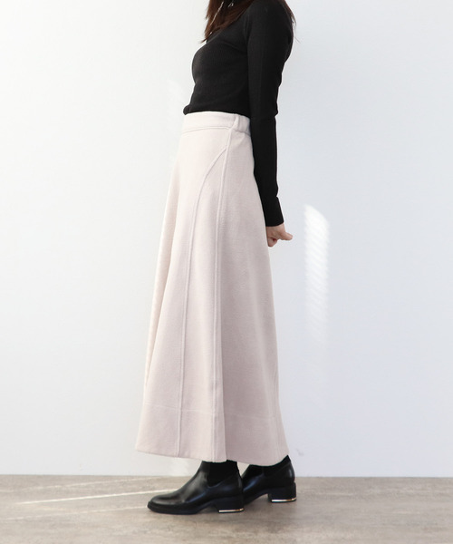 Three Four Time（ｽﾘｰﾌｫｰﾀｲﾑ）の「接結ボアパイピングロングスカート（スカート・レディース・ブラウン/アイボリー・ONE SIZE）」の10枚目の写真