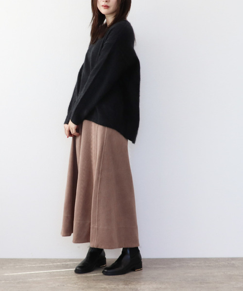 Three Four Time（ｽﾘｰﾌｫｰﾀｲﾑ）の「接結ボアパイピングロングスカート（スカート・レディース・ブラウン/アイボリー・ONE SIZE）」の4枚目の写真