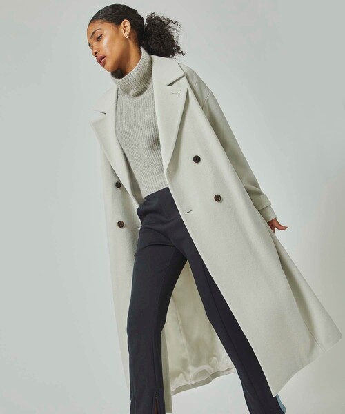 CITY TOKYO（シティトウキョウ）の「スーパーロングチェスターガウンコート（チェスターコート・レディース・オフホワイト/ダークグレー/ライトブルーグレー・1/2）」の15枚目の写真