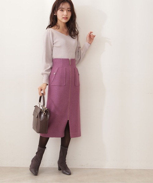 PROPORTION BODY DRESSING（プロポーションボディドレッシング）の「フロントファスナータイトスカート / 1211220117（スカート・レディース・オフホワイト/パープル/ピンク・SMALL/MEDIUM）」の18枚目の写真