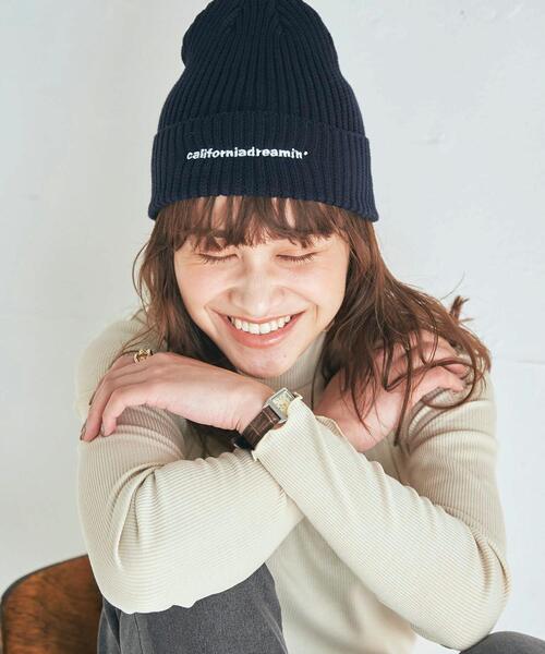 coen(コーエン)の「CaliforniaDreamin'ロゴニットキャップ(ニットキャップ/ビーニー・レディース・ネイビー/オフホワイト/ケリー・FREE)」の1枚目の写真