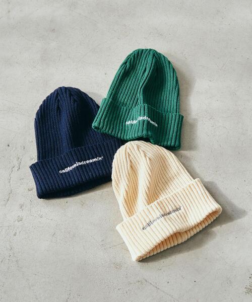 coen(コーエン)の「CaliforniaDreamin'ロゴニットキャップ(ニットキャップ/ビーニー・レディース・ネイビー/オフホワイト/ケリー・FREE)」の4枚目の写真