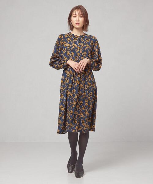 closet story（クローゼットストーリー）の「＜closet story＞カラーフラワー ギャザーワンピース -ウォッシャブル-（ワンピース・レディース・ブラック/ダークブラウン/ロイヤルブルー・FREE）」の7枚目の写真