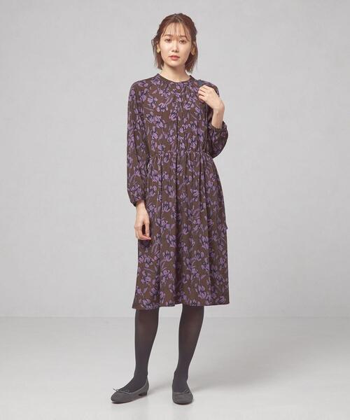 closet story（クローゼットストーリー）の「＜closet story＞カラーフラワー ギャザーワンピース -ウォッシャブル-（ワンピース・レディース・ブラック/ダークブラウン/ロイヤルブルー・FREE）」の8枚目の写真