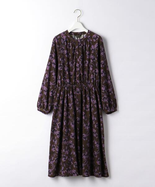 closet story（クローゼットストーリー）の「＜closet story＞カラーフラワー ギャザーワンピース -ウォッシャブル-（ワンピース・レディース・ブラック/ダークブラウン/ロイヤルブルー・FREE）」の5枚目の写真