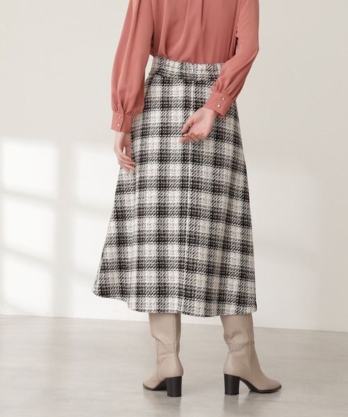 N.（N. Natural Beauty Basic）（エヌエヌナチュラルビューティーベーシック）の「【S Size Line】◆ツイードチェックフレアスカート（スカート・レディース・ブラック系その他/ブルー系その他・SMALL/MEDIUM）」の10枚目の写真