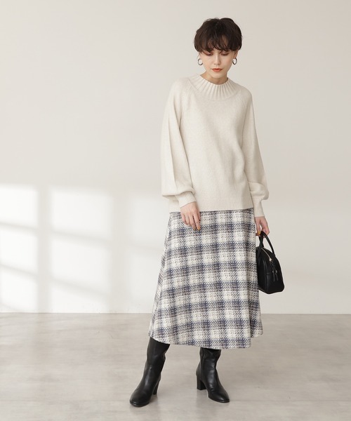 N.（N. Natural Beauty Basic）（エヌエヌナチュラルビューティーベーシック）の「【S Size Line】◆ツイードチェックフレアスカート（スカート・レディース・ブラック系その他/ブルー系その他・SMALL/MEDIUM）」の7枚目の写真