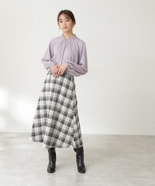 N.（N. Natural Beauty Basic）（エヌエヌナチュラルビューティーベーシック）の「【S Size Line】◆ツイードチェックフレアスカート（スカート・レディース・ブラック系その他/ブルー系その他・SMALL/MEDIUM）」の13枚目の写真