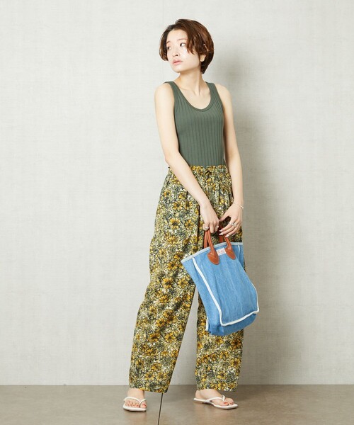 FREAK'S STORE(フリークスストア)の「【WEB限定】ワイドリブタンクトップ(タンクトップ・レディース・ベージュ/パープル/オリーブ/サックスブルー/ナチュラル/スミクロ・フリ-)」の19枚目の写真