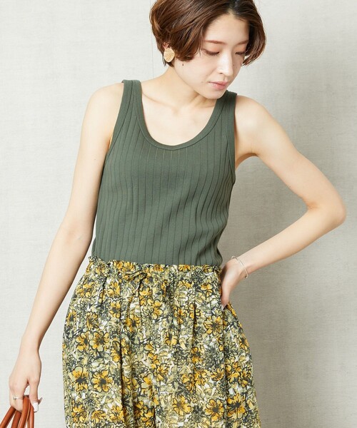 FREAK'S STORE(フリークスストア)の「【WEB限定】ワイドリブタンクトップ(タンクトップ・レディース・ベージュ/パープル/オリーブ/サックスブルー/ナチュラル/スミクロ・フリ-)」の22枚目の写真