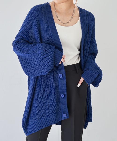 WEGO(ウィゴー)の「WEGO/ルーズカーディガン(カーディガン/ボレロ・メンズ・ブラック/グレー/ブルー・MEDIUM/LARGE)」の21枚目の写真