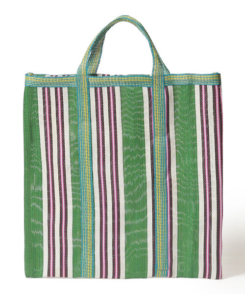 CITRUS（シトラス）の「CITRUS / ナイロン ストライプ トートバッグ（トートバッグ・レディース・オレンジ/グリーン・ONE SIZE）」の4枚目の写真