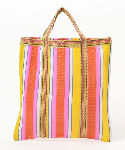 CITRUS（シトラス）の「CITRUS / ナイロン ストライプ トートバッグ（トートバッグ・レディース・オレンジ/グリーン・ONE SIZE）」の13枚目の写真