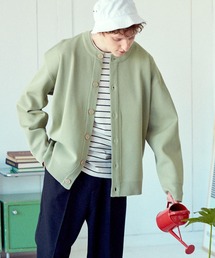 EMMA CLOTHES | アゼ編み クルーネック/ラウンドネック ドロップショルダールーズニットカーディガン EMMA CLOTHES 2022 SPRING(カーディガン/ボレロ)