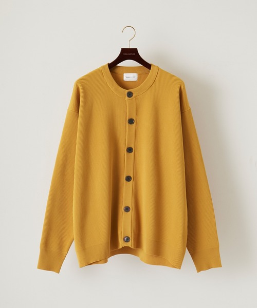 EMMA CLOTHES（エマクローズ）の「アゼ編み クルーネック/ラウンドネック ドロップショルダールーズニットカーディガン EMMA CLOTHES（カーディガン/ボレロ・メンズ・ブラック/イエロー/ブルー/グリーン/ライトグリーン/グレイッシュベージュ/チャコール/ピンク系/オレンジ/ライトブルー/マスタード/グレー/ワインレッド/グリーン系/オレンジ系/ブルーグリーン/ブルー系/レッド・M/L）」の20枚目の写真