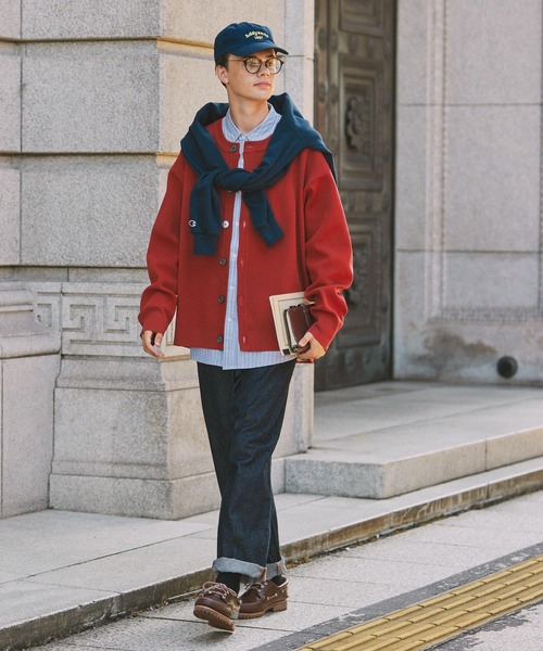 アゼ編み クルーネック/ラウンドネック ドロップショルダールーズ