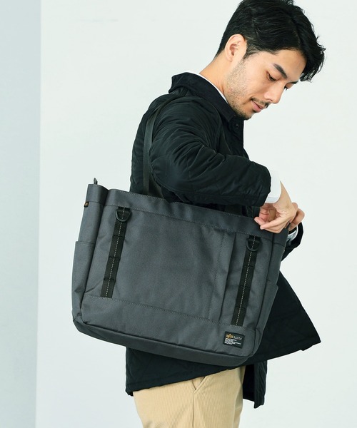 Alpha Industries（アルファインダストリーズ）の「ポリエステルコーデュラ ツールトートバッグL（トートバッグ・メンズ・ブラック/グレー系その他・FREE）」の12枚目の写真