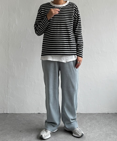 LBC(エルビーシー)の「スウェードタッチイージーパンツ(その他パンツ・レディース・チャコールグレー/ベージュ/ピンク/ブルー・M/L)」の3枚目の写真