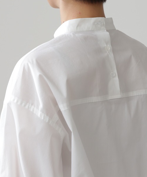 N.（N. Natural Beauty Basic）（エヌエヌナチュラルビューティーベーシック）の「◆ハイネックシャーリングスリーブブラウス（シャツ/ブラウス・レディース・オフホワイト/グリーン/ブラック・MEDIUM）」の5枚目の写真