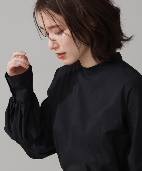 N.（N. Natural Beauty Basic）（エヌエヌナチュラルビューティーベーシック）の「◆ハイネックシャーリングスリーブブラウス（シャツ/ブラウス・レディース・オフホワイト/グリーン/ブラック・MEDIUM）」の16枚目の写真
