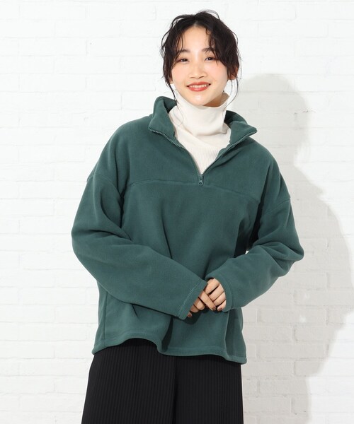 Cutie Blonde(キューティーブロンド)の「◆【S-L】ハーフジップフリース(Tシャツ/カットソー・レディース・オフホワイト/グリーン/サンドベージュ・02/01/03)」の12枚目の写真