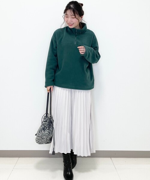 Cutie Blonde(キューティーブロンド)の「◆【S-L】ハーフジップフリース(Tシャツ/カットソー・レディース・オフホワイト/グリーン/サンドベージュ・02/01/03)」の13枚目の写真