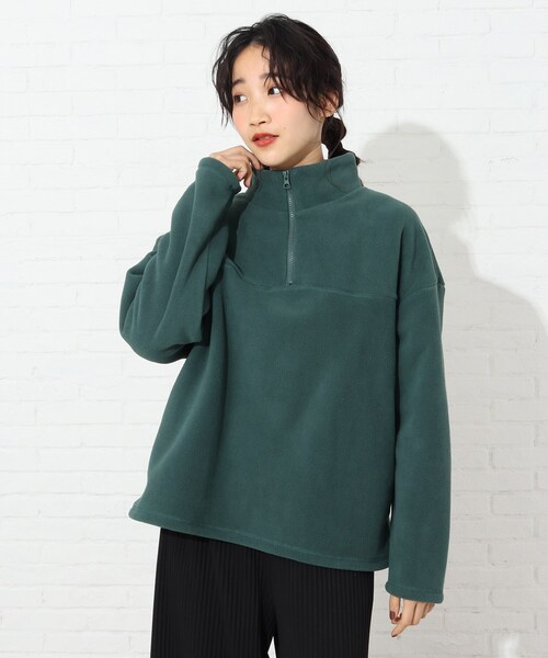 Cutie Blonde(キューティーブロンド)の「◆【S-L】ハーフジップフリース(Tシャツ/カットソー・レディース・オフホワイト/グリーン/サンドベージュ・02/01/03)」の16枚目の写真