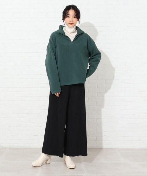 Cutie Blonde(キューティーブロンド)の「◆【S-L】ハーフジップフリース(Tシャツ/カットソー・レディース・オフホワイト/グリーン/サンドベージュ・02/01/03)」の21枚目の写真