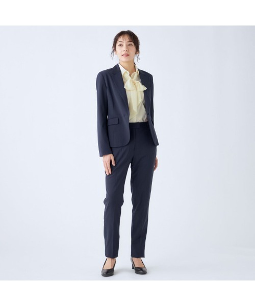 スーパーストレッチフレアシルエットパンツスーツ・ネイビー・7号AP セットアップ対応】【SUIT SELECT × Samantha Thavasa