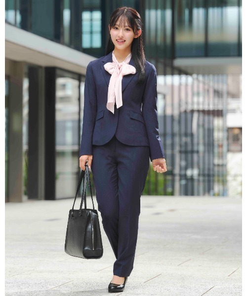 SUIT SELECT(スーツセレクト)の「【セットアップ対応】【SUIT SELECT × Samantha Thavasa】【おうちで洗える】ストレートパンツ/ネイビーストライプ/※裾直し必要(スーツパンツ・レディース・ネイビー・11号/9号/7号/5号/13号/15号/17号)」の14枚目の写真