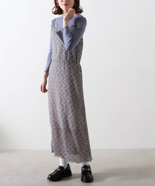 Cheek(チーク)の「リブニット+花柄キャミワンピース(ワンピース・レディース・アイボリー/ブルー/ブラック・MEDIUM)」の12枚目の写真