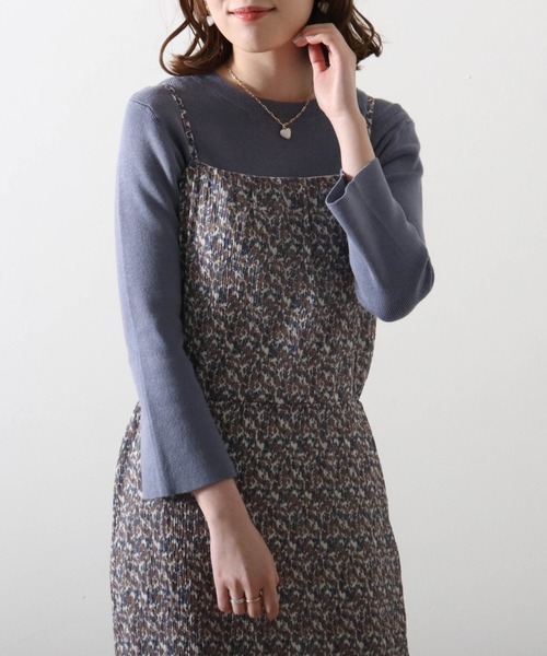 Cheek(チーク)の「リブニット+花柄キャミワンピース(ワンピース・レディース・アイボリー/ブルー/ブラック・MEDIUM)」の14枚目の写真