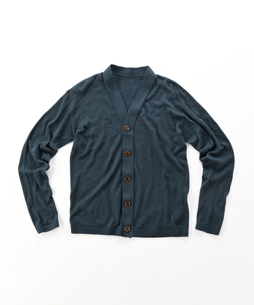 45R（フォーティファイブアール）の「スーピマオーガニックの超ガーゼ908カーディガン（カーディガン/ボレロ・レディース・ライトグレー/レッド/ライトピンク/グリーン/ネイビー・SMALL/MEDIUM/X-SMALL/LARGE）」の2枚目の写真