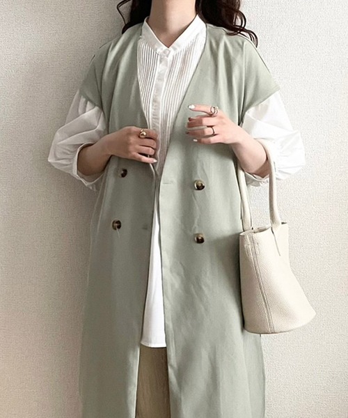 ECRIRE(エクリール)の「【TOMOコラボ】ピンタックボリュームスリーブブラウス(シャツ/ブラウス・レディース・ブラック/ベージュ/オフホワイト/モカ・M/L)」の7枚目の写真