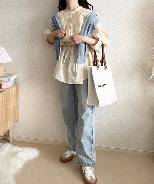 ECRIRE(エクリール)の「【TOMOコラボ】ピンタックボリュームスリーブブラウス(シャツ/ブラウス・レディース・ブラック/ベージュ/オフホワイト/モカ・M/L)」の12枚目の写真