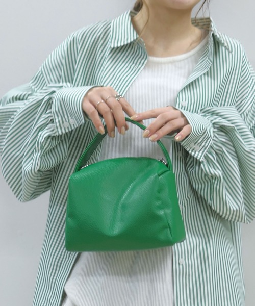 CORNERS（コーナーズ）の「2wayスクエアポーチミニバッグ（ショルダーバッグ・レディース・グリーン/オレンジ/ブラック/イエロー/ピンク/アイボリー・FREE）」の7枚目の写真