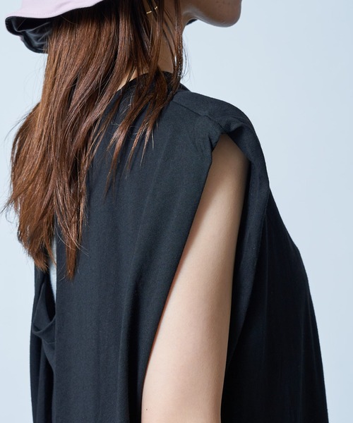 MAISON BREEZE(メゾンブリーズ)の「サラッと1枚で楽ちん♪【MAISON BREEZE】シンプルノースリーブカットソーワンピース SCCH65(ワンピース・レディース・ブラック/ベージュ/ピンク/オレンジ・FREE)」の8枚目の写真