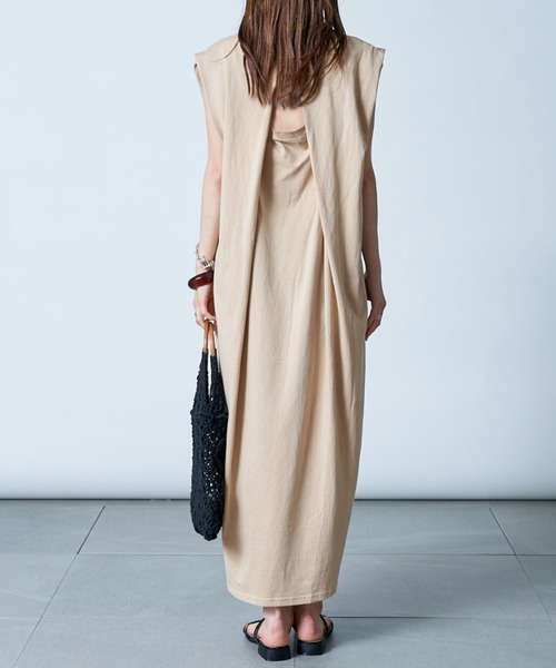 MAISON BREEZE(メゾンブリーズ)の「サラッと1枚で楽ちん♪【MAISON BREEZE】シンプルノースリーブカットソーワンピース SCCH65(ワンピース・レディース・ブラック/ベージュ/ピンク/オレンジ・FREE)」の15枚目の写真