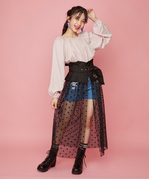 JENNI love(ジェニィラブ)の「ドットチュールラップベルト(ベルト・キッズ・ブラック・130-140cm/150-160cm)」の9枚目の写真