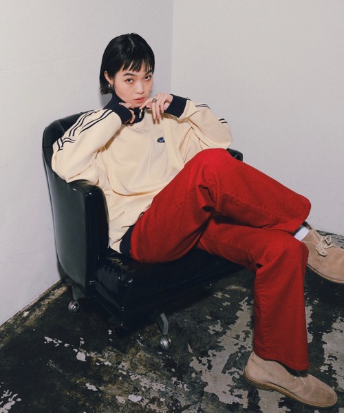 WHO'S WHO gallery（フーズフーギャラリー）の「【SLOPPY/スロッピー】トラックジャケット（ジャージ・レディース・ダークグリーン/ネイビー/アイボリー・FREE）」の4枚目の写真